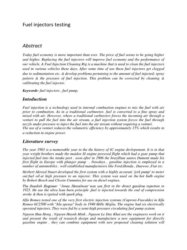 Fuel Injector Testing Guide | PDF | Fuel Injection | Internal ...