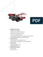 Spesifikasi Traktor