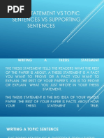 Thesis Statement Vs Topic Sentences Vs Supporting Sentences