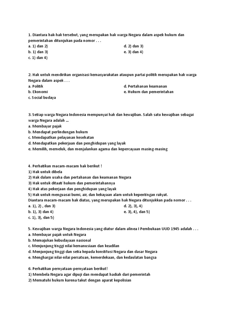 Soal Uts Pkn 11