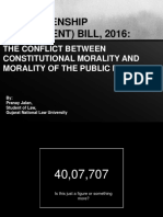 The Citizenship (AMENDMENT) BILL, 2016:: The Conflict Between Constitutional Morality and Morality of The Public Majority