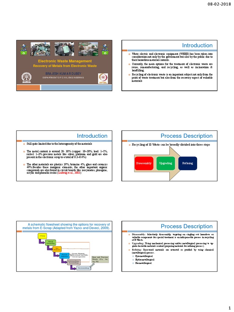 Week 3 NPTEL Material For MOOC EWaste BKD PDF Chlorine