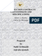 Construction Contract, Cost Estimating and Quantity Surveying