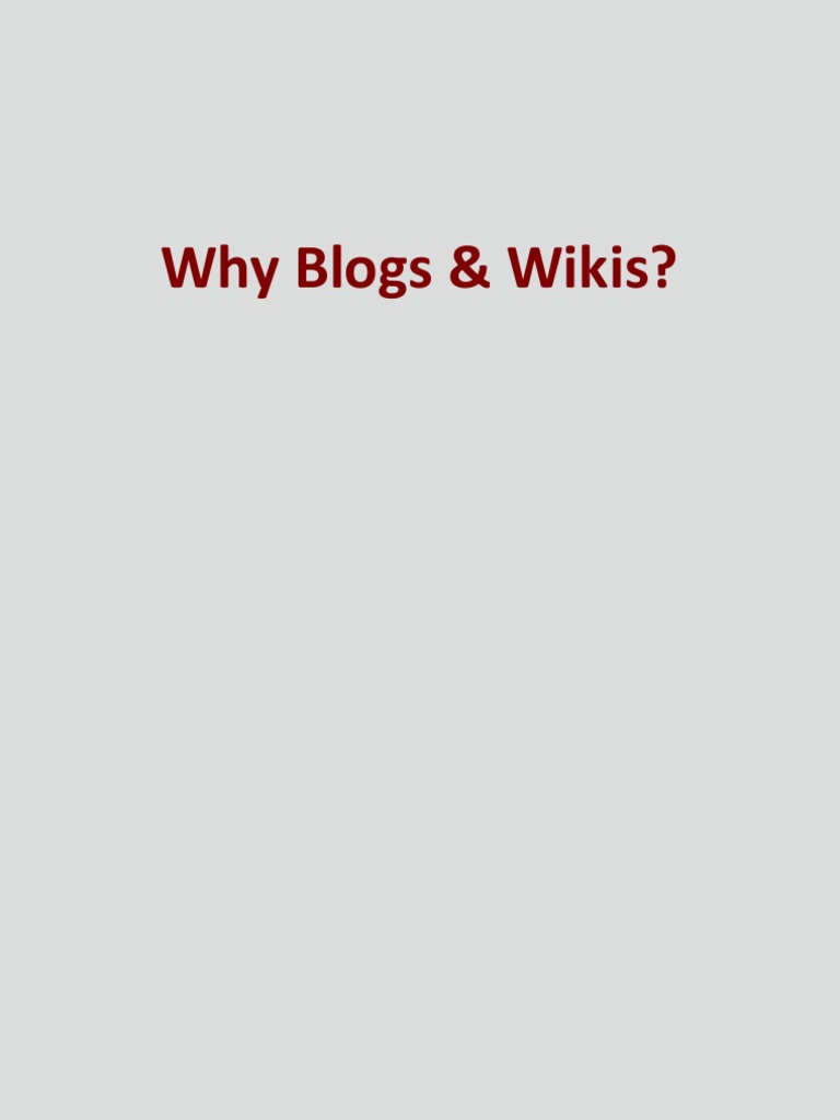 Blogs & Wikis for Educators | PDF