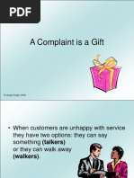 A Complaint is a Gift to Organization