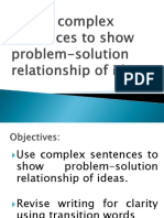 Complex Sentences To Show Problem-Solution Relation