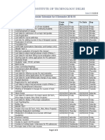 Indian Institute of Technology Delhi: Semester Schedule For II Semester 2018-19