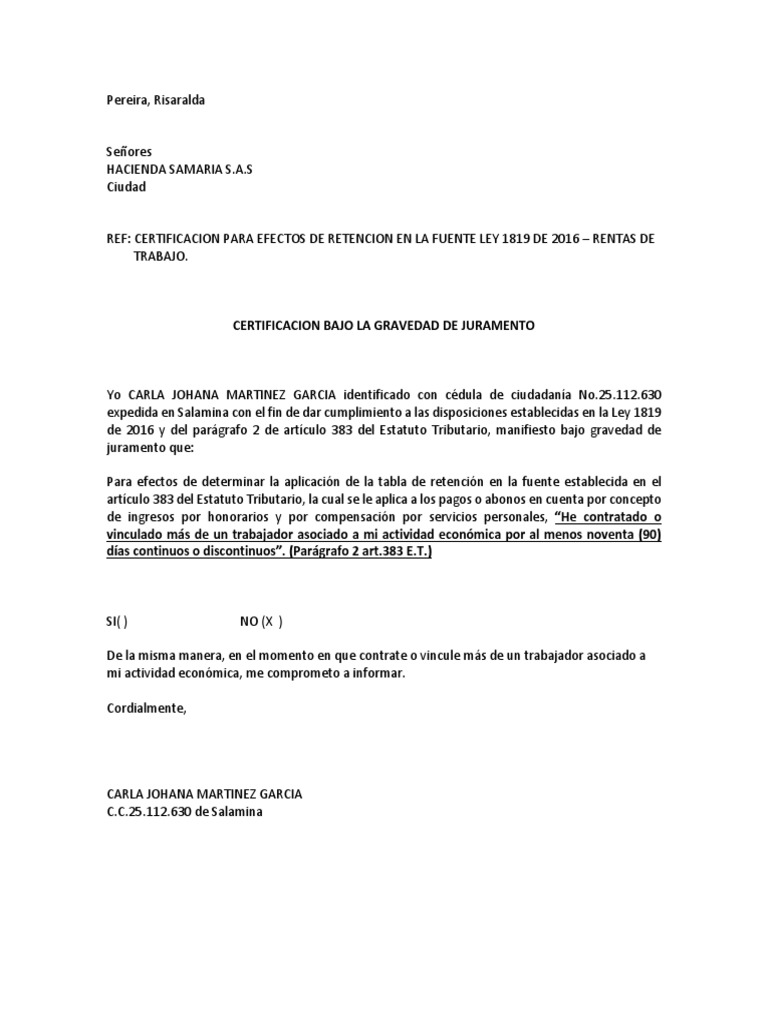 Carta Exoneración Retefuente  PDF