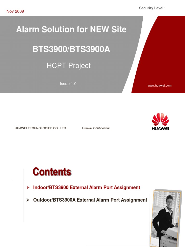 Huawei Alarm Solutions for BTS3900 | PDF | Sensor | Electrical Engineering