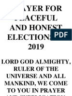 Prayer For The Peaceful Elections in 2019