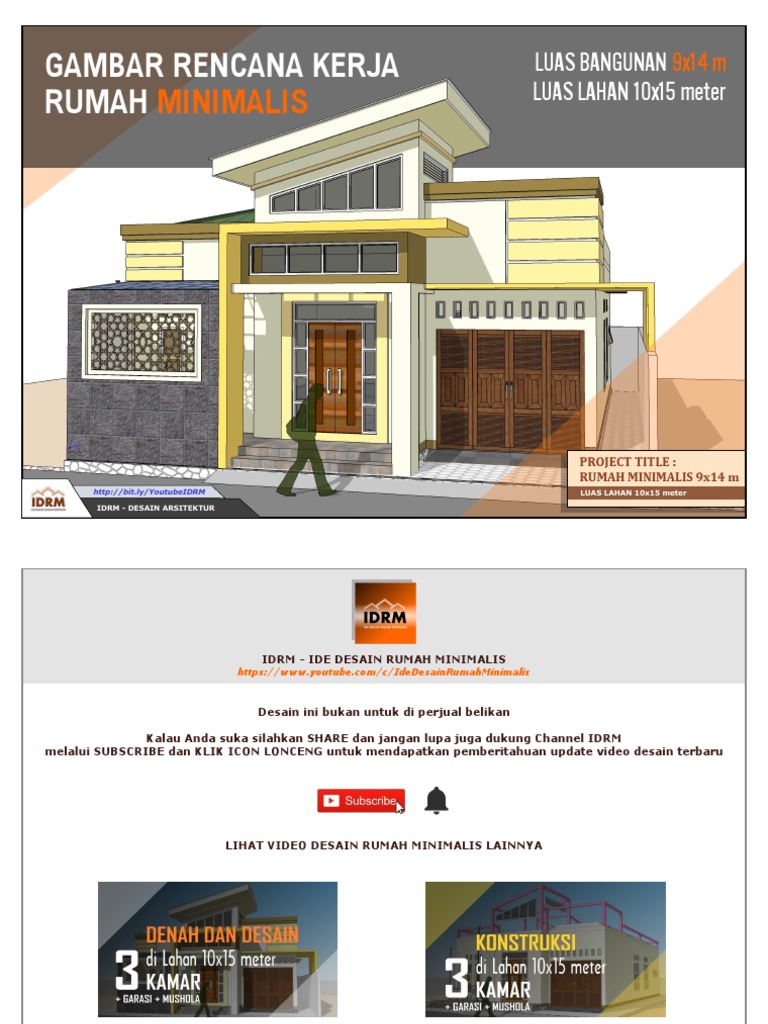 Gambar Kerja Desain Rumah Minimalis 9x14pdf