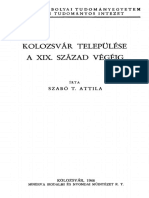 Szabo T. Attila - Kolozsvar Telepulese A 19. Szazad Vegeig PDF