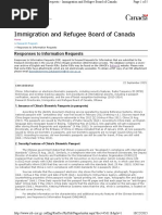 Immigration and Refugee Board of Canada: Responses To Information Requests