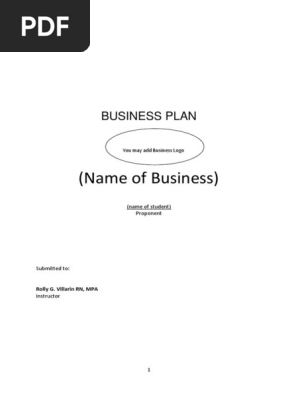 EXAMPLE FORMAT FOR A BUSINESS PLAN PROJECT.docx