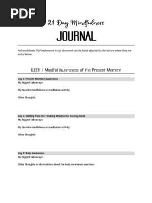 21 Day Mindfulness Journal
