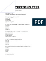 ASI Screening Test MCQs and Synonyms/Antonyms