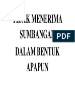 Tidak Menerima Sumbangan