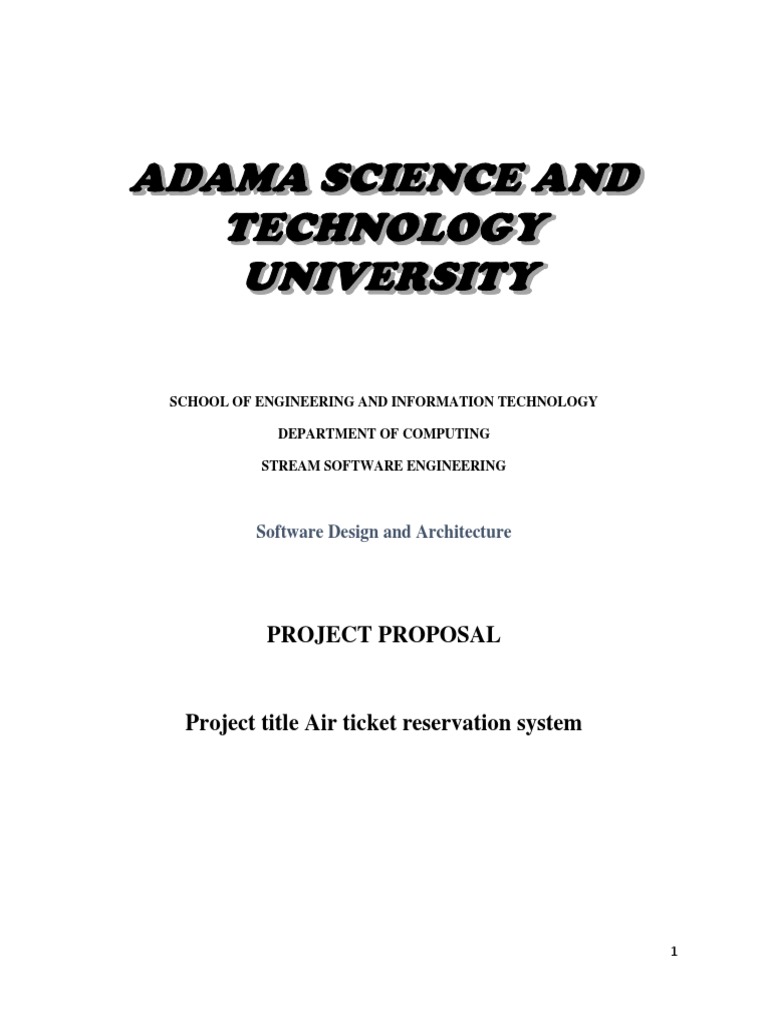 Project Proposal: Software Design and Architecture | PDF | Java Script ...