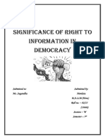 Significance of Right To Information in Democracy: Project Report On