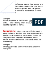 Anaphoric and Cataphoric