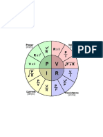 Ohms Law Formula Wheel