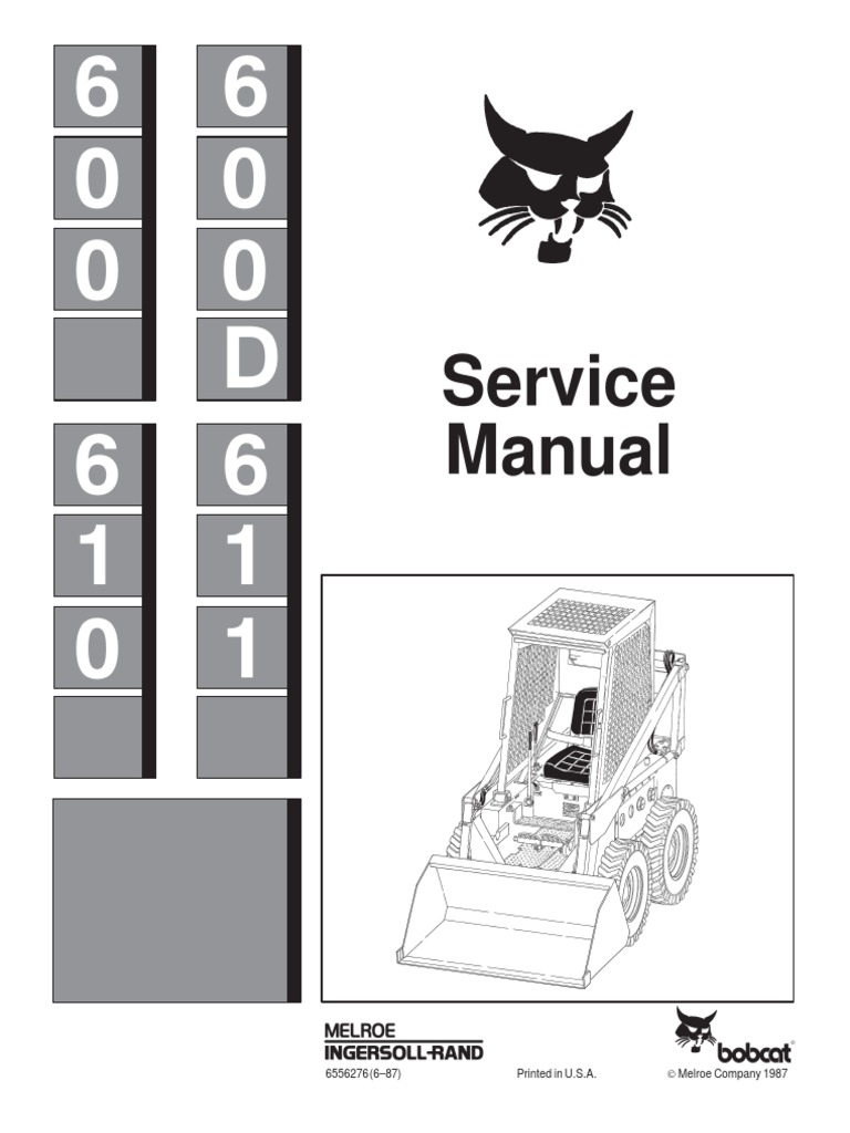BOBCAT 600D SKID STEER LOADER Service Repair Manual PDF | PDF | Motor ...