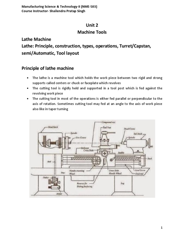 Unit 2 - Machine Tools PDF | PDF | Crafts | Manufactured Goods
