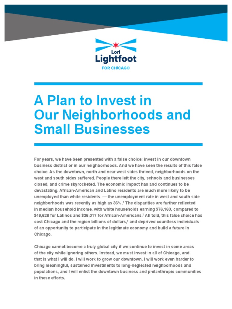 Investing in Chicago's Neighborhoods | PDF | Small Business | Economic ...