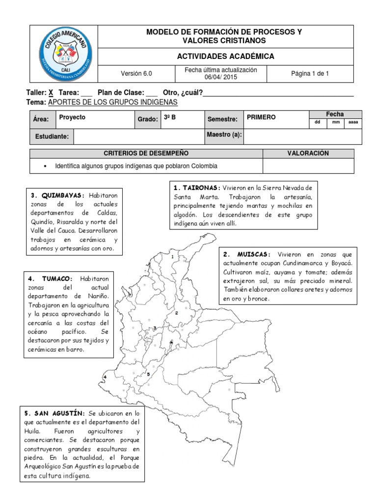 Grupos indígenas de Colombia para niños | PDF | Colombia | Pueblos ...