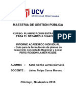 INFORME ACADEMICO INDIVIDUAL - Guía para La Formulación de Planes de Desarrollo Concertado Regional y Local/ PDRC-REGION LAMBAYEQUE