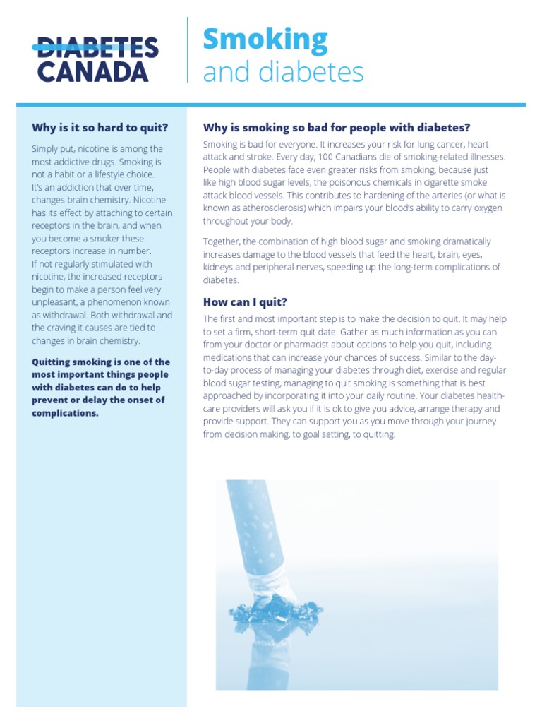 Smoking and Diabetes PDF Nicotine Smoking Cessation