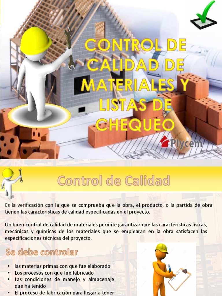 Control de Calidad en Materiales de Construcción | PDF | Calidad ...