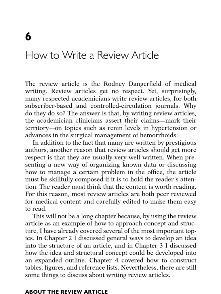 how to write a review article in medicine