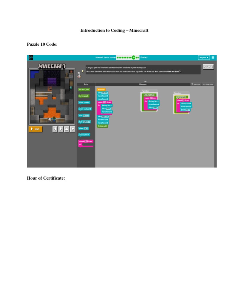 Minecraft Coding Basics Guide | PDF
