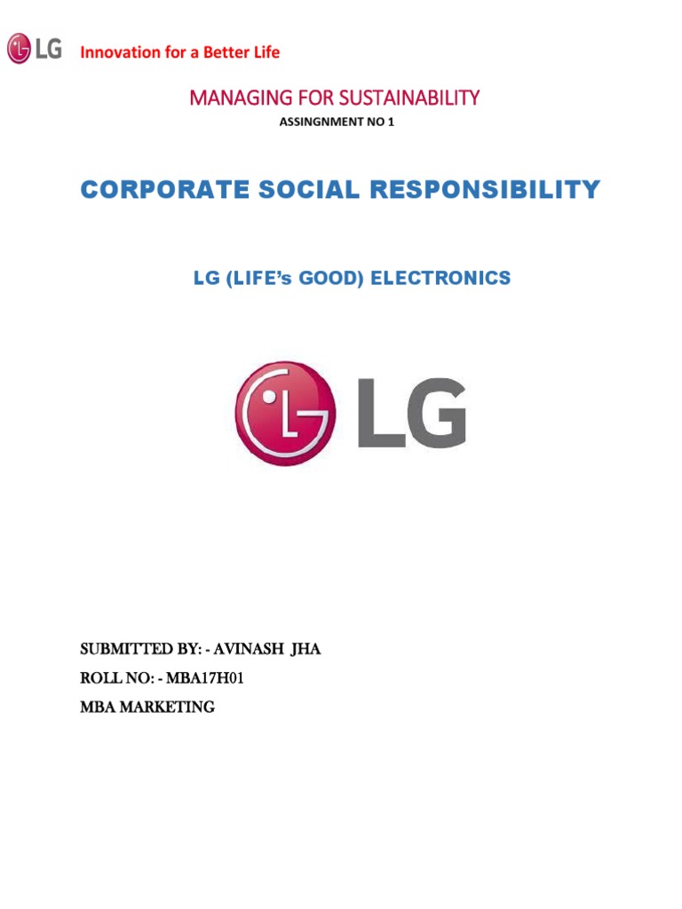LG Electronics' Commitment to Sustainability | PDF | Sustainable ...