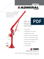 Adjustable transportable davit crane with 3000 lb capacity