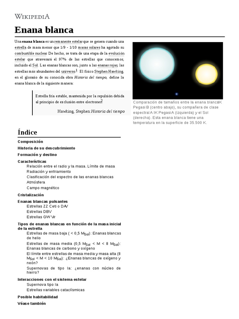 Enana Blanca | PDF | Estrellas | Supernova