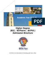 Higher Degree (M.E. / M.Pharm. / M.Phil.) Admission Brochure