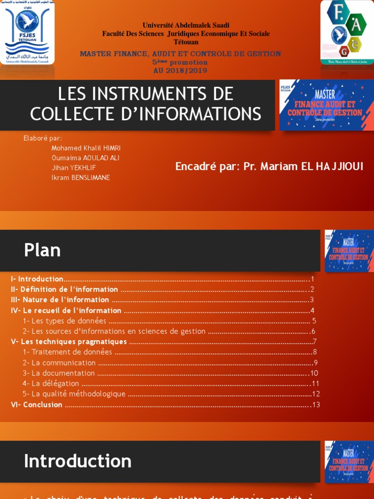Outils de collecte d'informations en gestion | PDF | Informations ...
