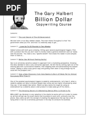 The Gary Halbert Billion Dollar Copywriting Course