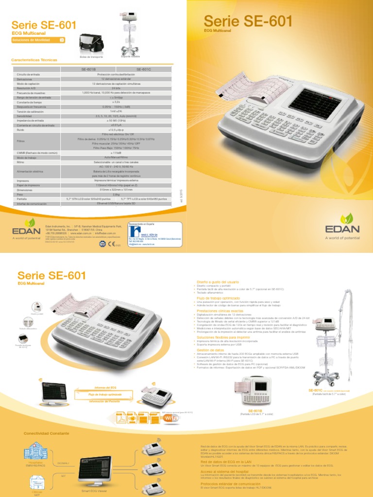 ECG EDAN SE-601 Esp | PDF | Informática | Ingeniería Electrónica