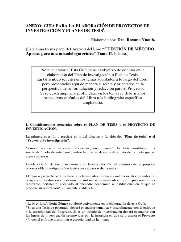 Guía para Elaborar Proyectos de Tesis | PDF | Hipótesis | Conocimiento
