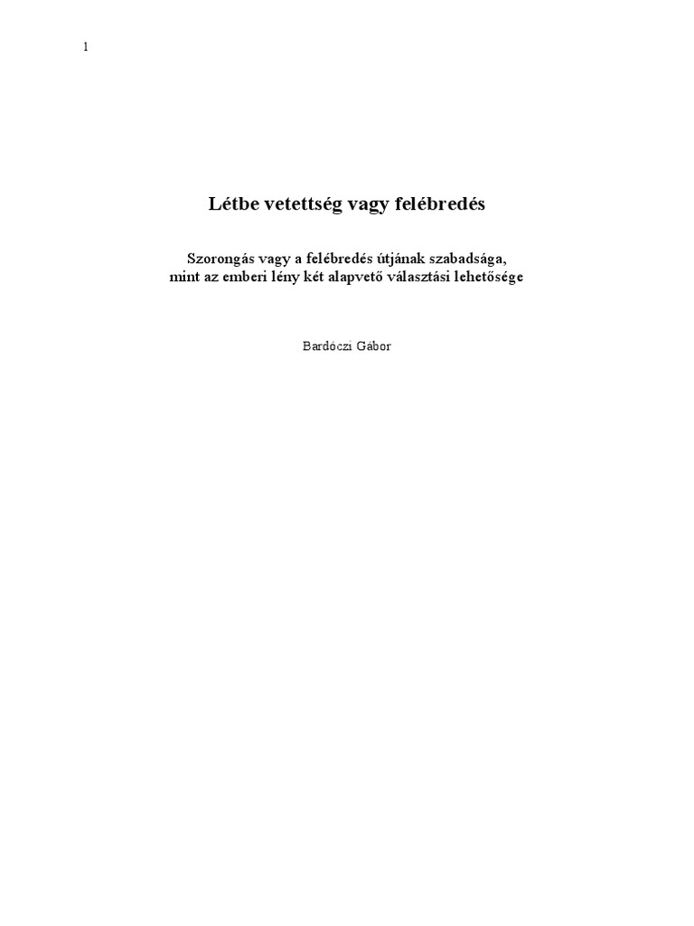 A Létezés Két Alternatívája PDF | PDF