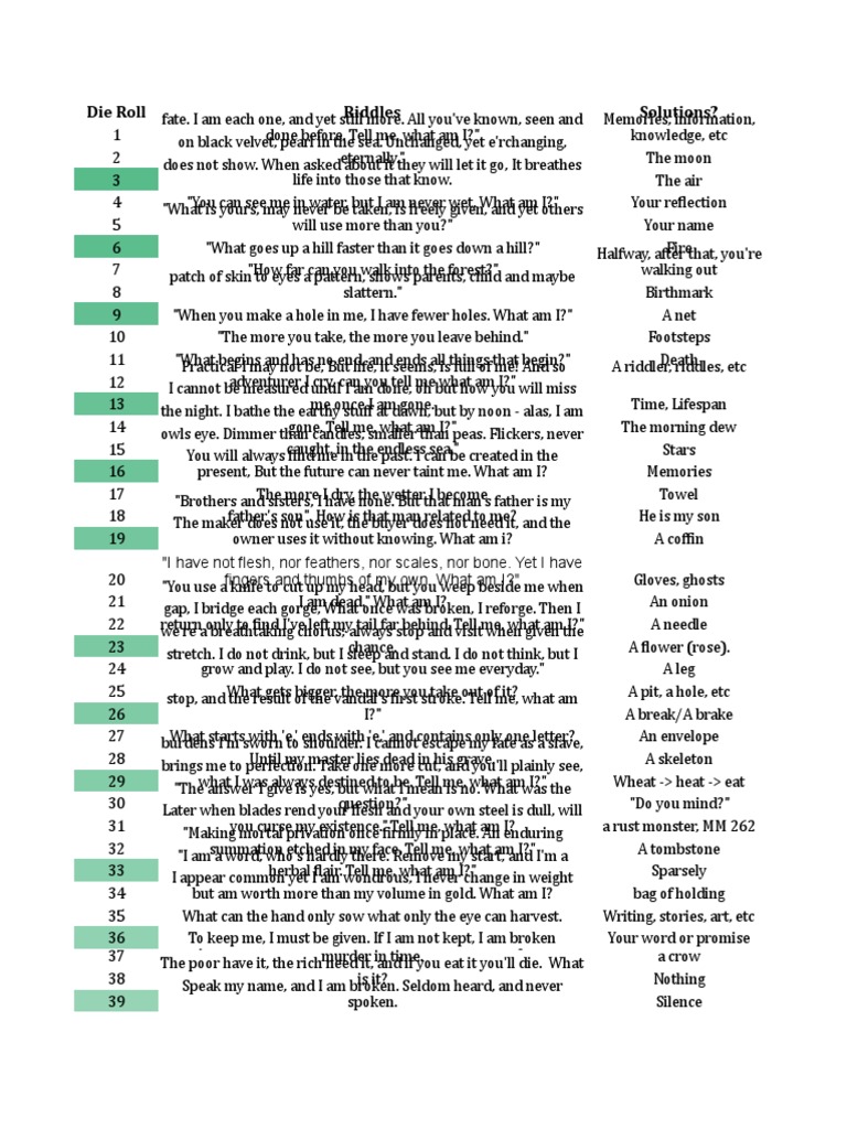 D100 of Tricks, Puzzles and Riddles | PDF | Nature