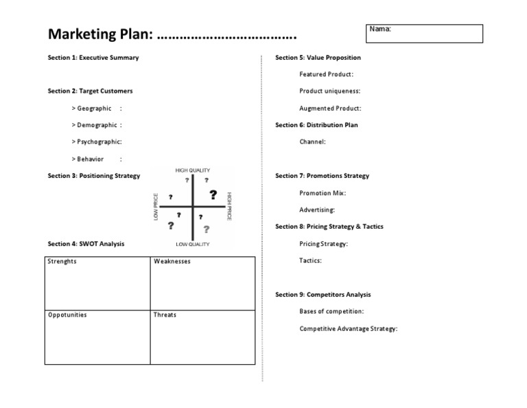 Marketing Plan Template | PDF | Business