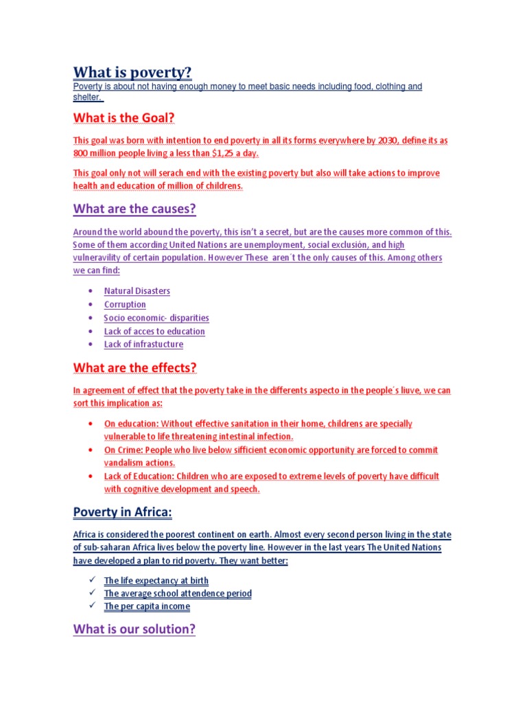 Poverty | PDF