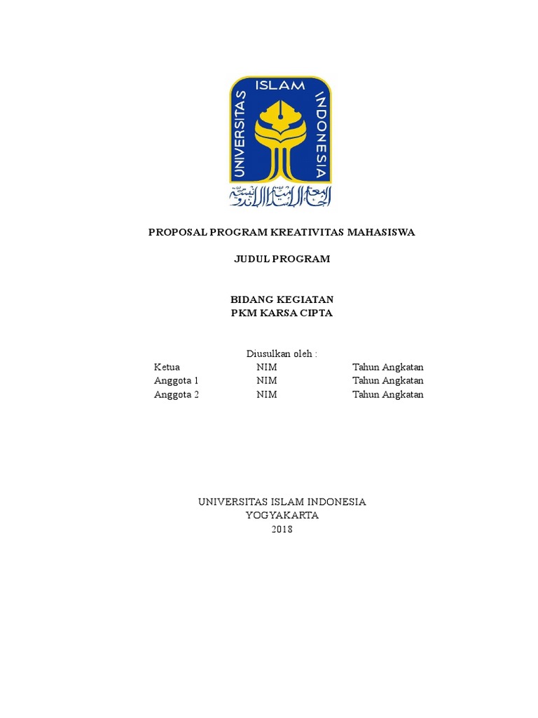 Proposal PKM Karsa Cipta 2018 | PDF | Karier & Perkembangan