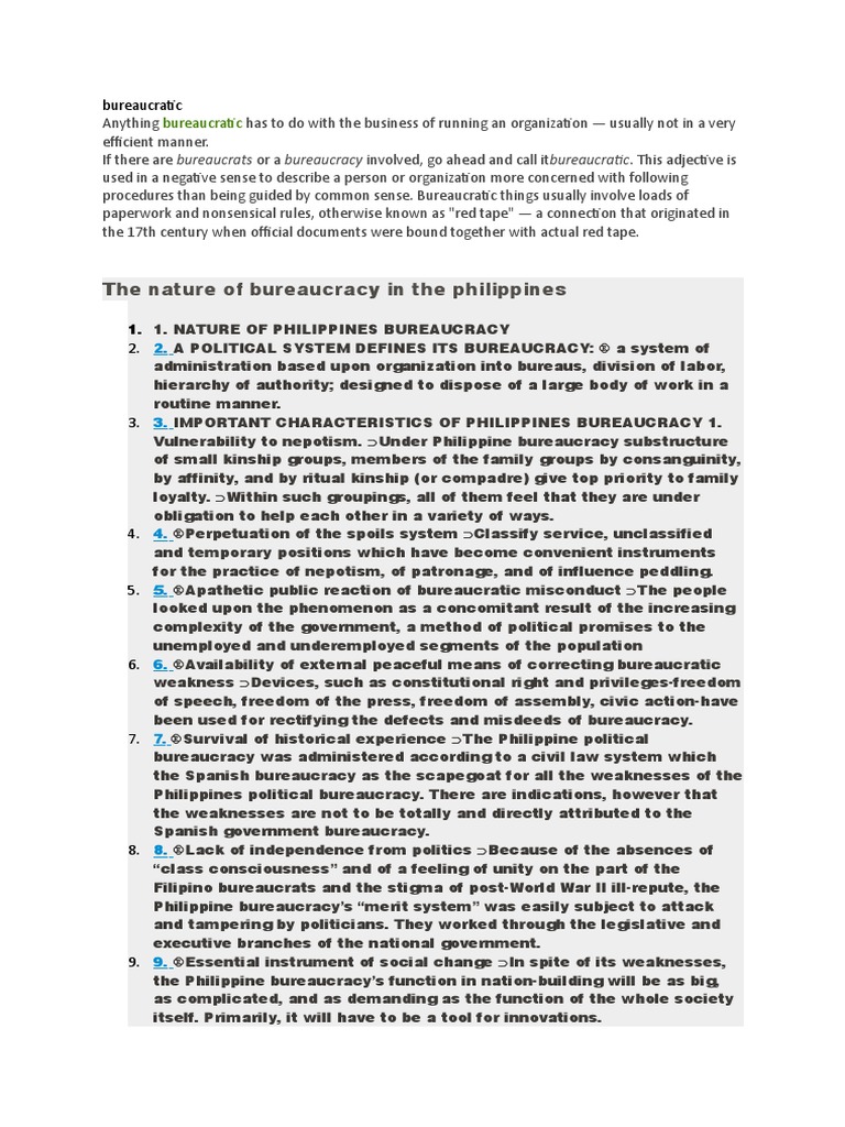 Bureaucratic | PDF | Bureaucracy | Philippines