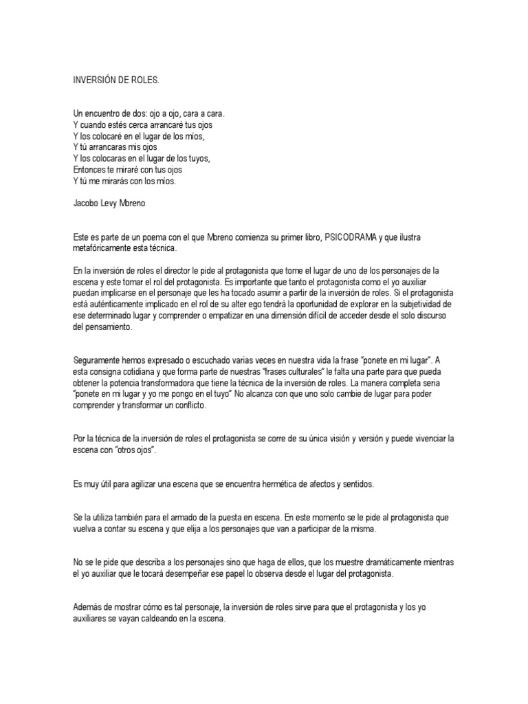 Inversión de Roles | PDF | Sicología | Ciencias del comportamiento